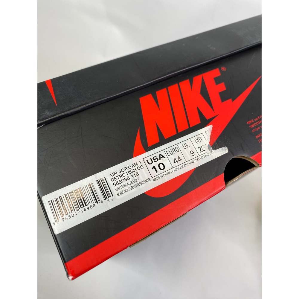 Mens Air Jordan 1 Retro High OG Volt Gold 555088-118 Adult Unisex Sneakers Sz 10 - Picture 10 of 11